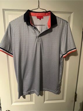 Redvanly navy striped polo